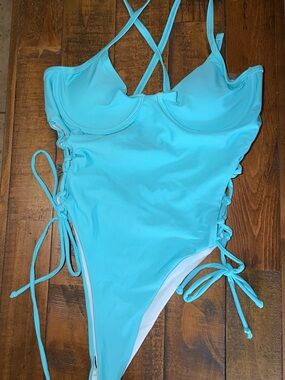 Aqua Side-Tie One-Piece Swimsuit